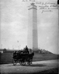 For several years, the U.S. Fish Commission raised fish in ponds on what is now the National Mall in Washington D.C. In this photo, fish arrive in milk containers on a horse-drawn cart. Note the unfinished Washington Monument in the background.National Archives 22-FFB-539