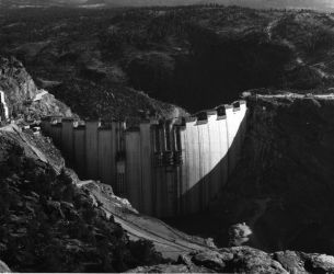 The Flaming Gorge Dam as it appeared in August, 1962.Photo by Rex Gary Schmidt. Courtesy of National Conservation Training Center. #4440